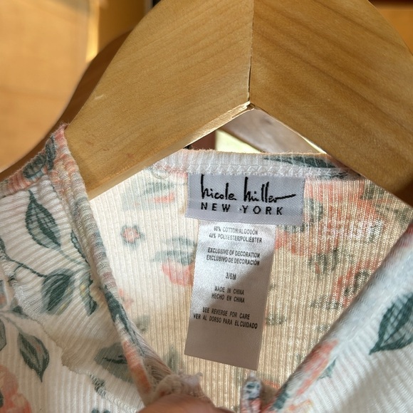 Nicole Miller Floral Ribbed Footie Size 3-6 Mths - Picture 3 of 5